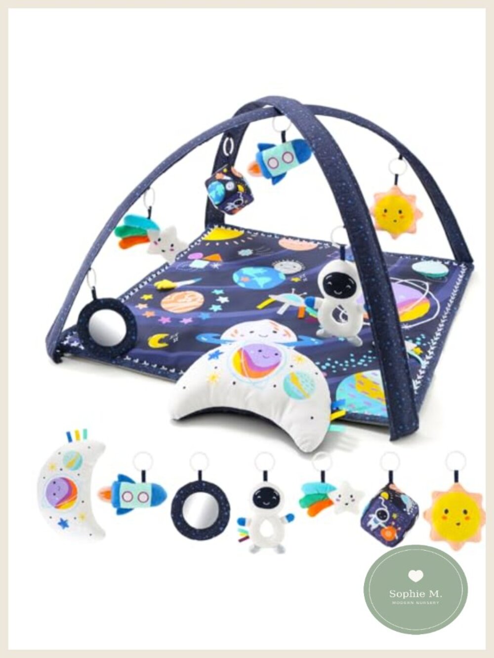 Unisex Baby Play Gym & 7-in-1 Play Mat Tummy Time Activity Gym with Hanging Toys